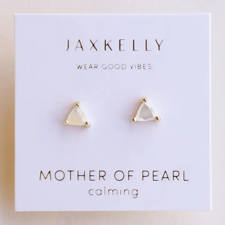 Mini Energy Gem Earrings - Mother of Pearl