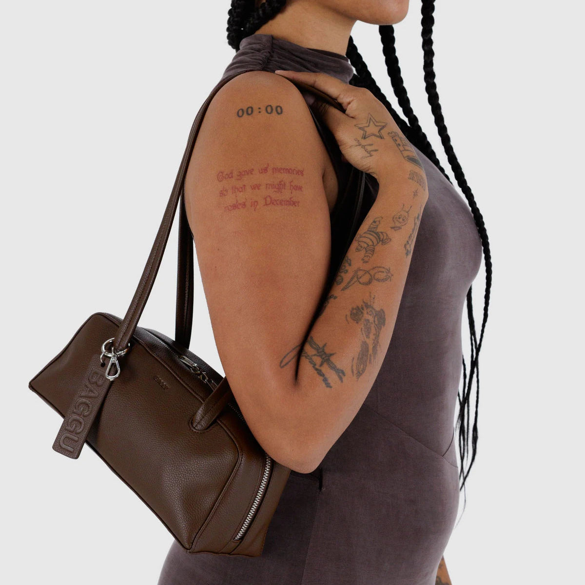 Small Recycled Leather Bowler Bag