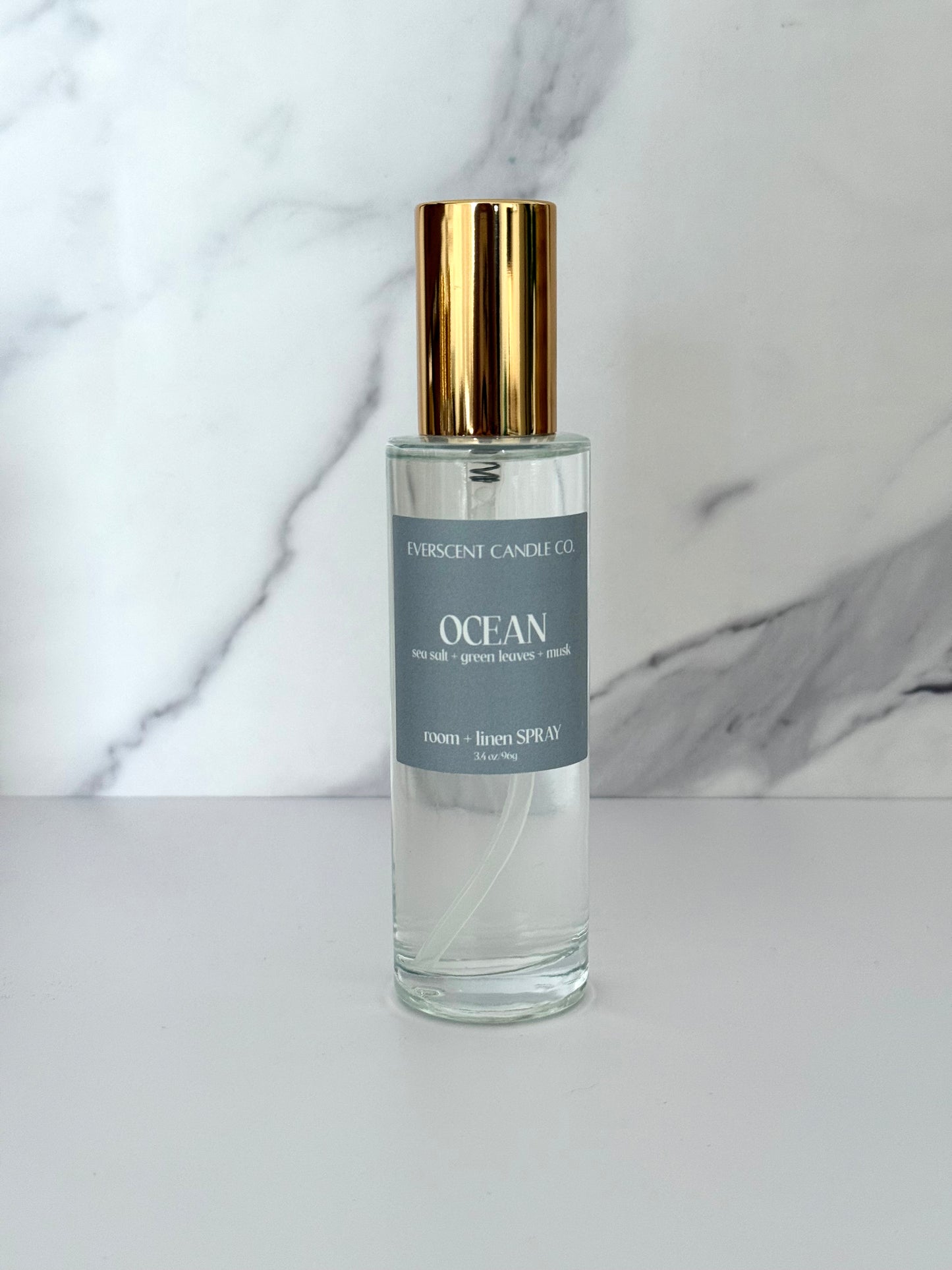 Room + Linen Spray - Clear Glass/Gold Lid