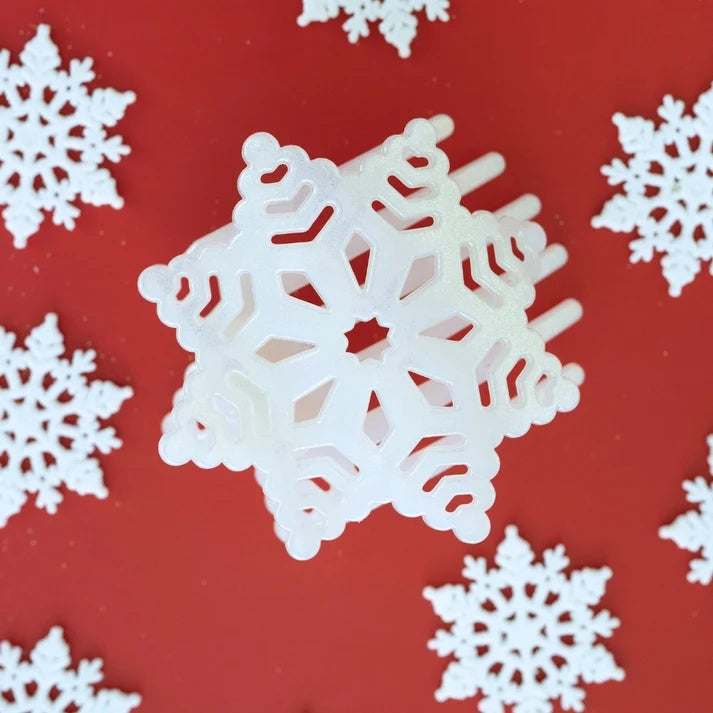 Glitter Snowflake Flat Hair Clip