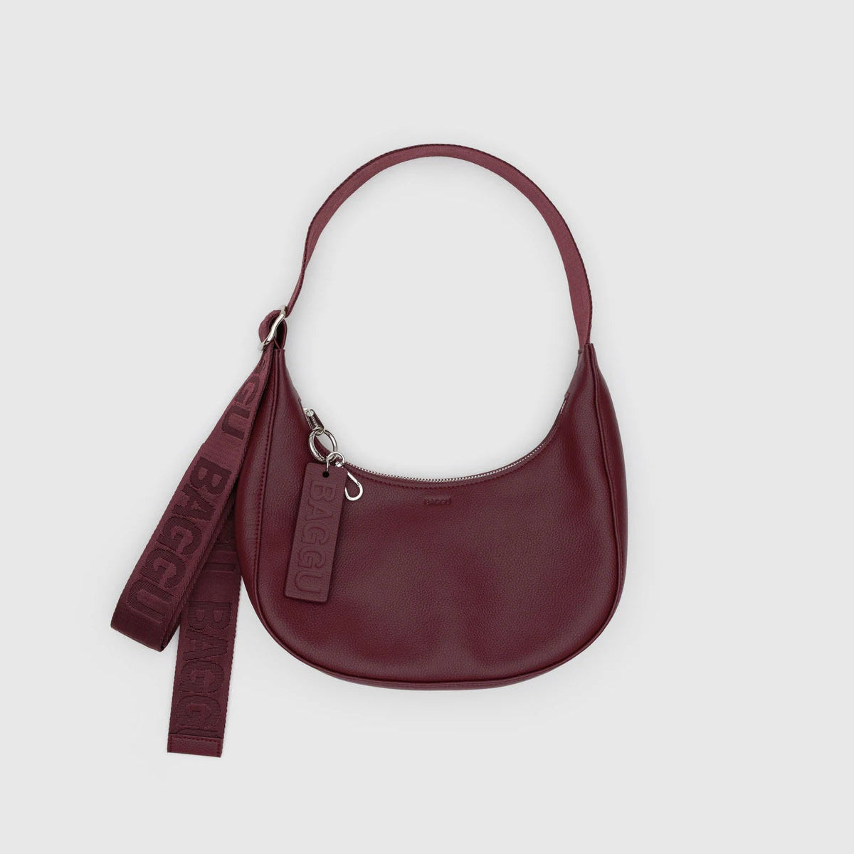 Small Recycled Leather Crescent Bag