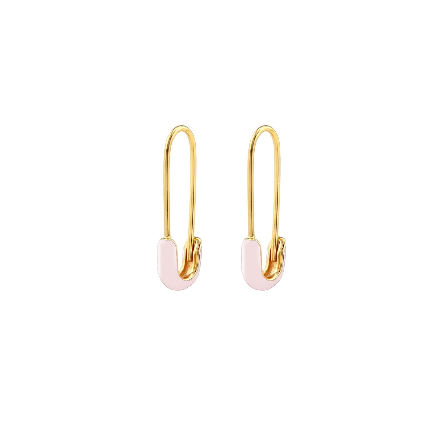 Safety Pin Enamel Hoop Earrings
