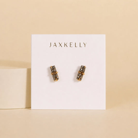 Silver Bar Druzy Earrings