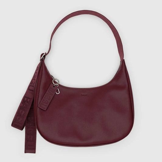 Medium Recycled Leather Crescent Bag