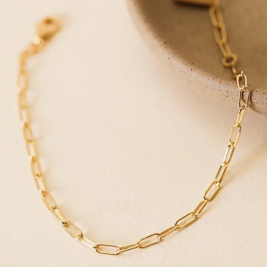 Small Link Gold Chain Bracelet