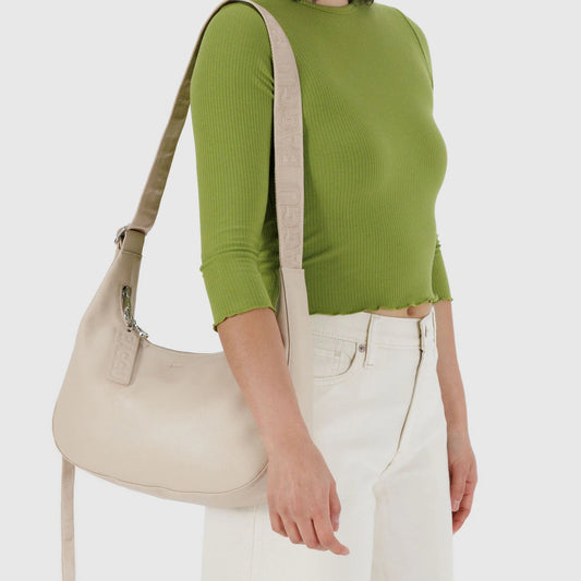 Medium Recycled Leather Crescent Bag