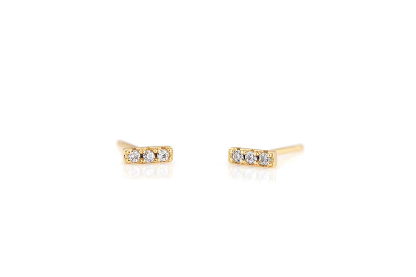 Bar Dash Pave Stud Earrings