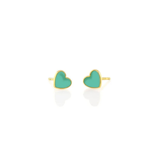 Petite Heart Enamel Stud Earrings