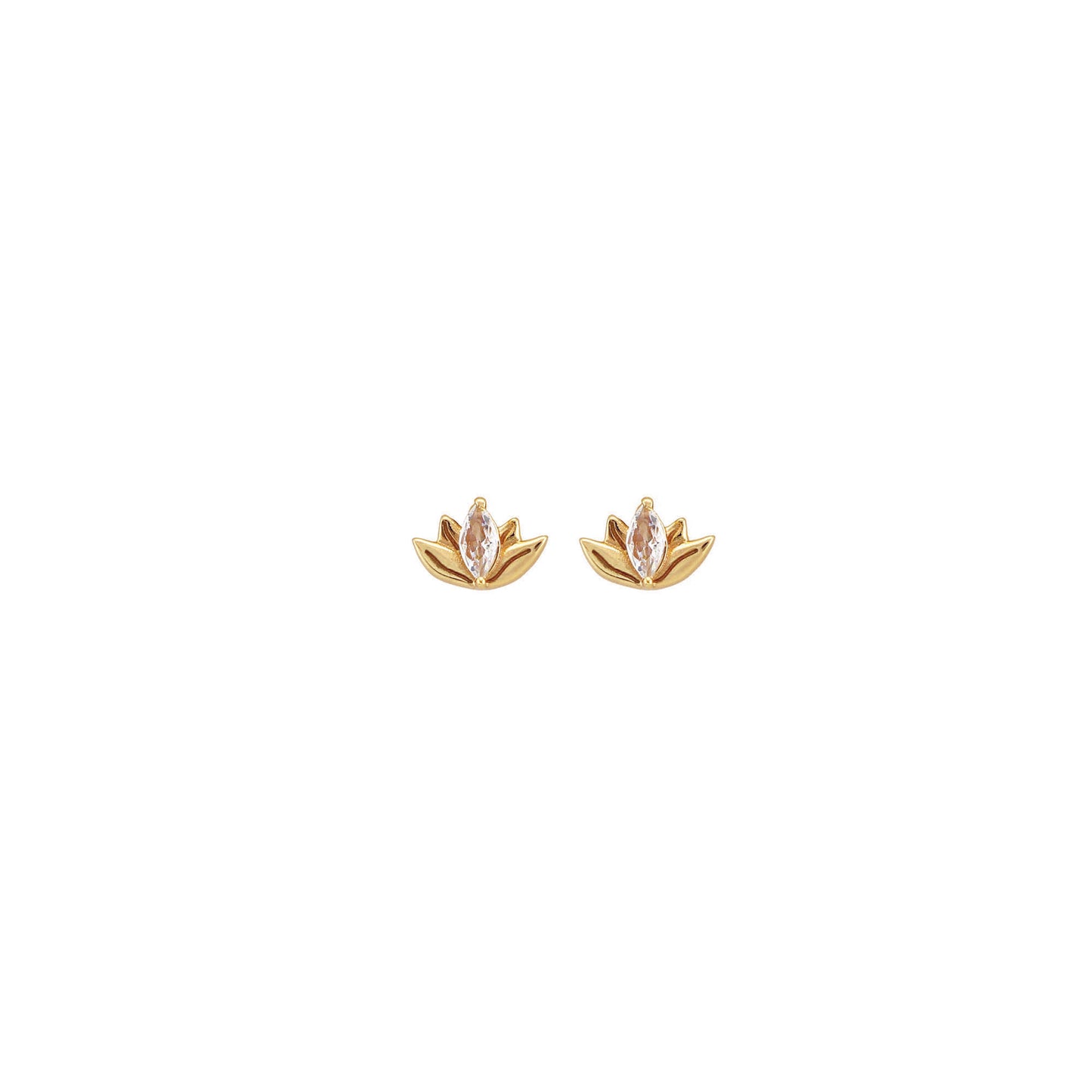 Lotus Stud with Crystal Earrings