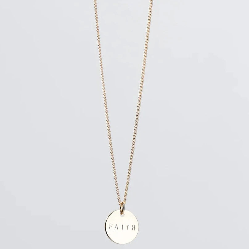 Small Disc Pendant Necklace - Gold