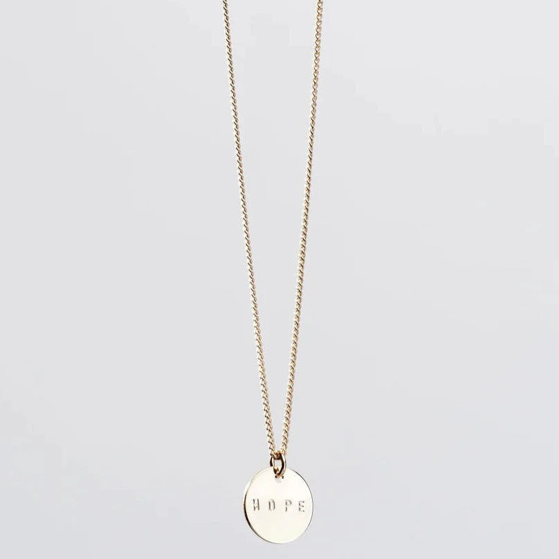 Small Disc Pendant Necklace - Gold