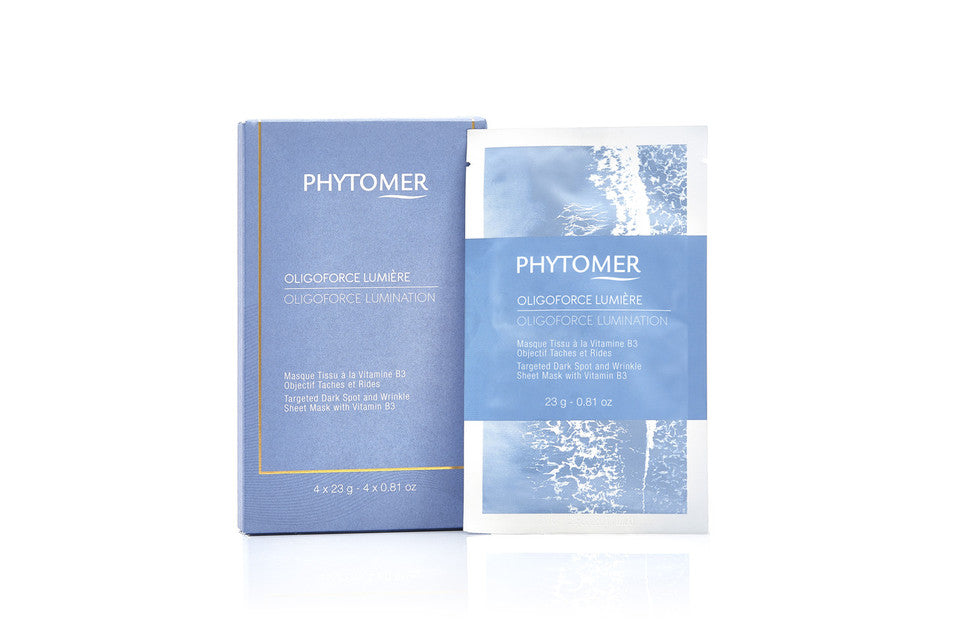 OLIGOFORCE LUMINATION  Targeted Dark Spot and Wrinkle Sheet  Mask with Vitamin B3
