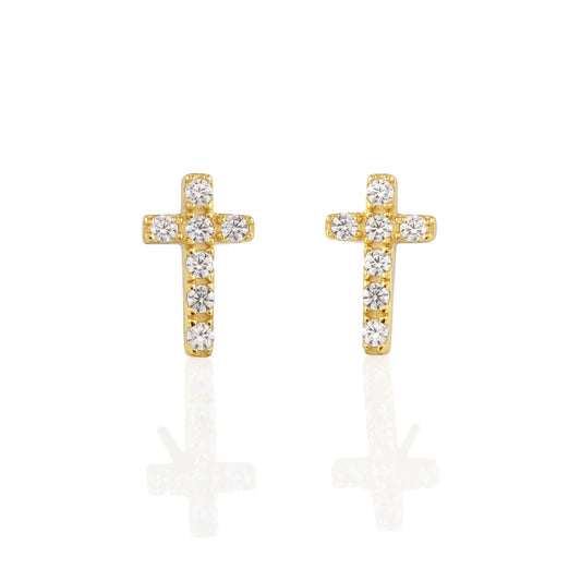 Cross Crystal Stud Earrings