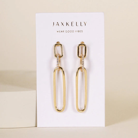 Pave Link Drop Earrings