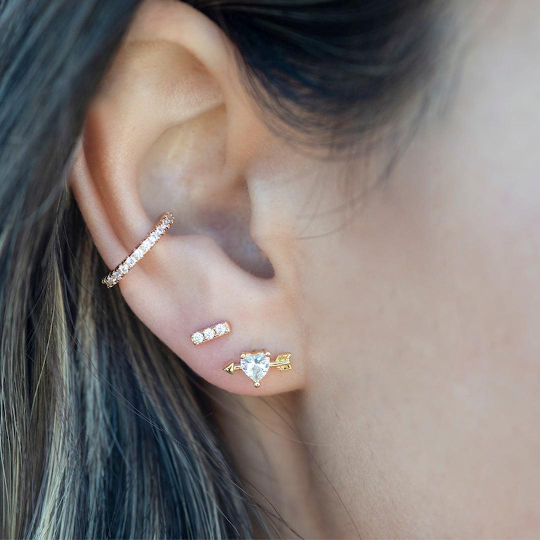 Cupid's Heart Stud Earrings