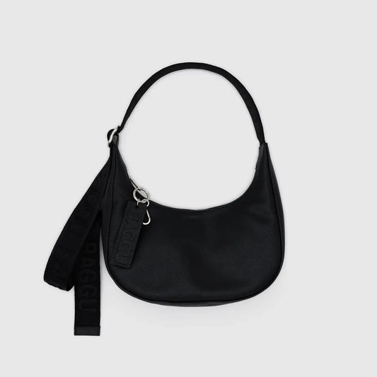 Small Recycled Leather Crescent Bag