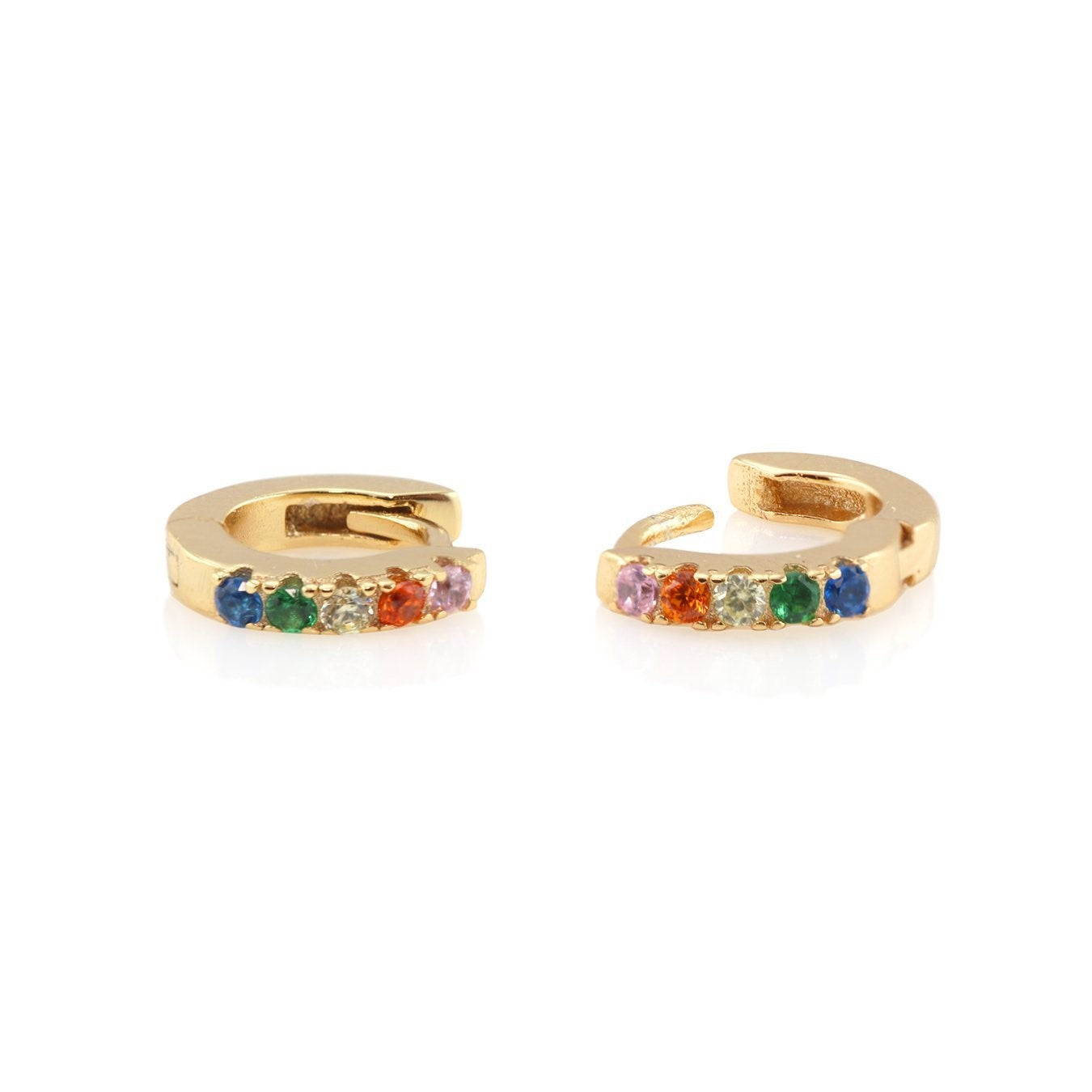 Rainbow Huggie Hoop Earrings