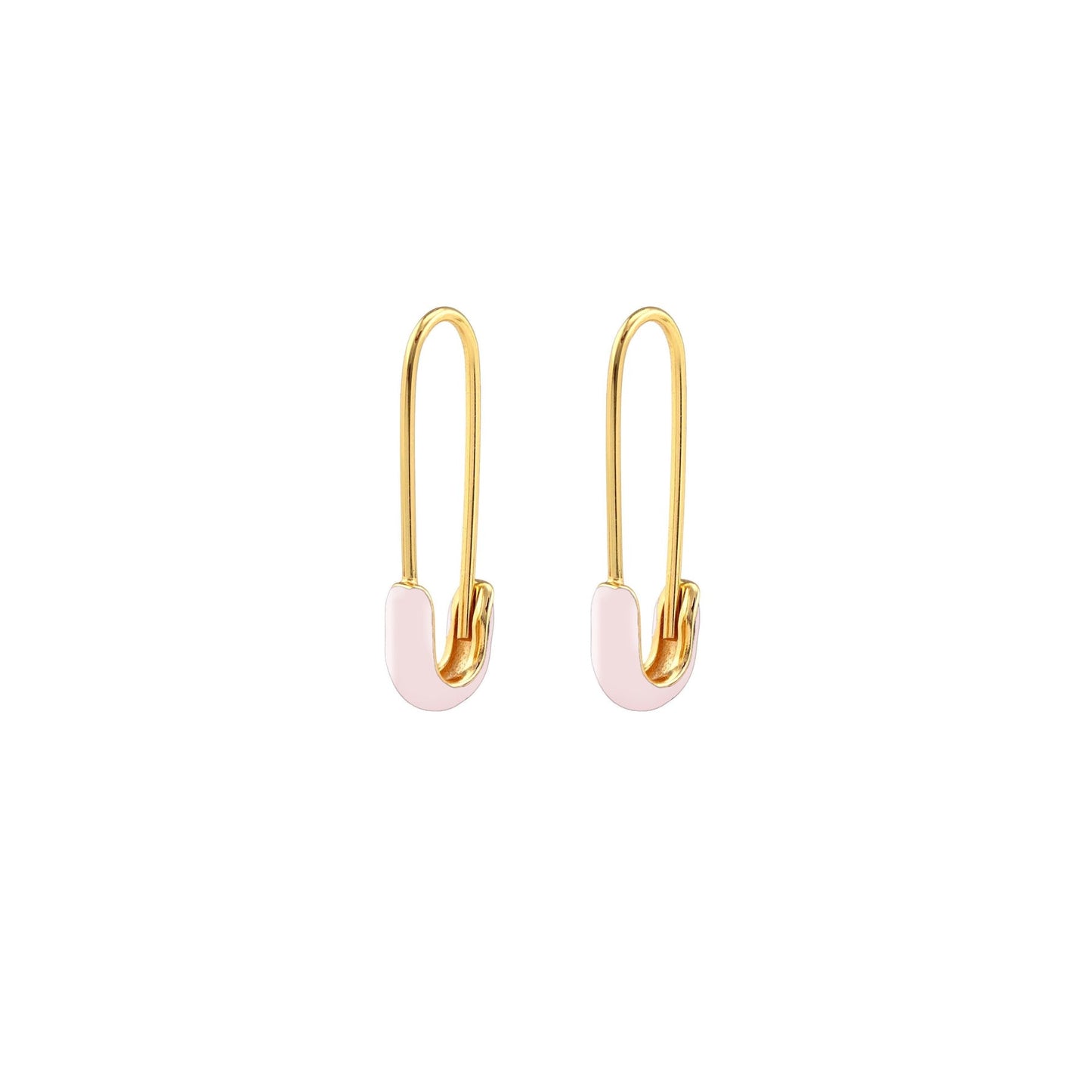 Safety Pin Enamel Hoop Earrings