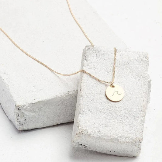 Symbol Disc Pendant Necklace - Gold