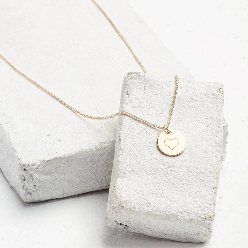 Symbol Disc Pendant Necklace - Gold