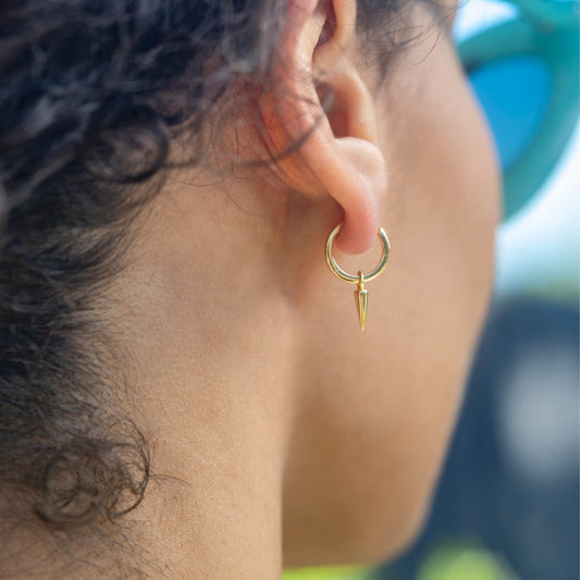 Spike Huggie Hoop Earrings