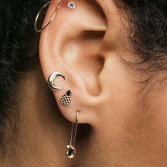 Safety Pin Hoop Earrings