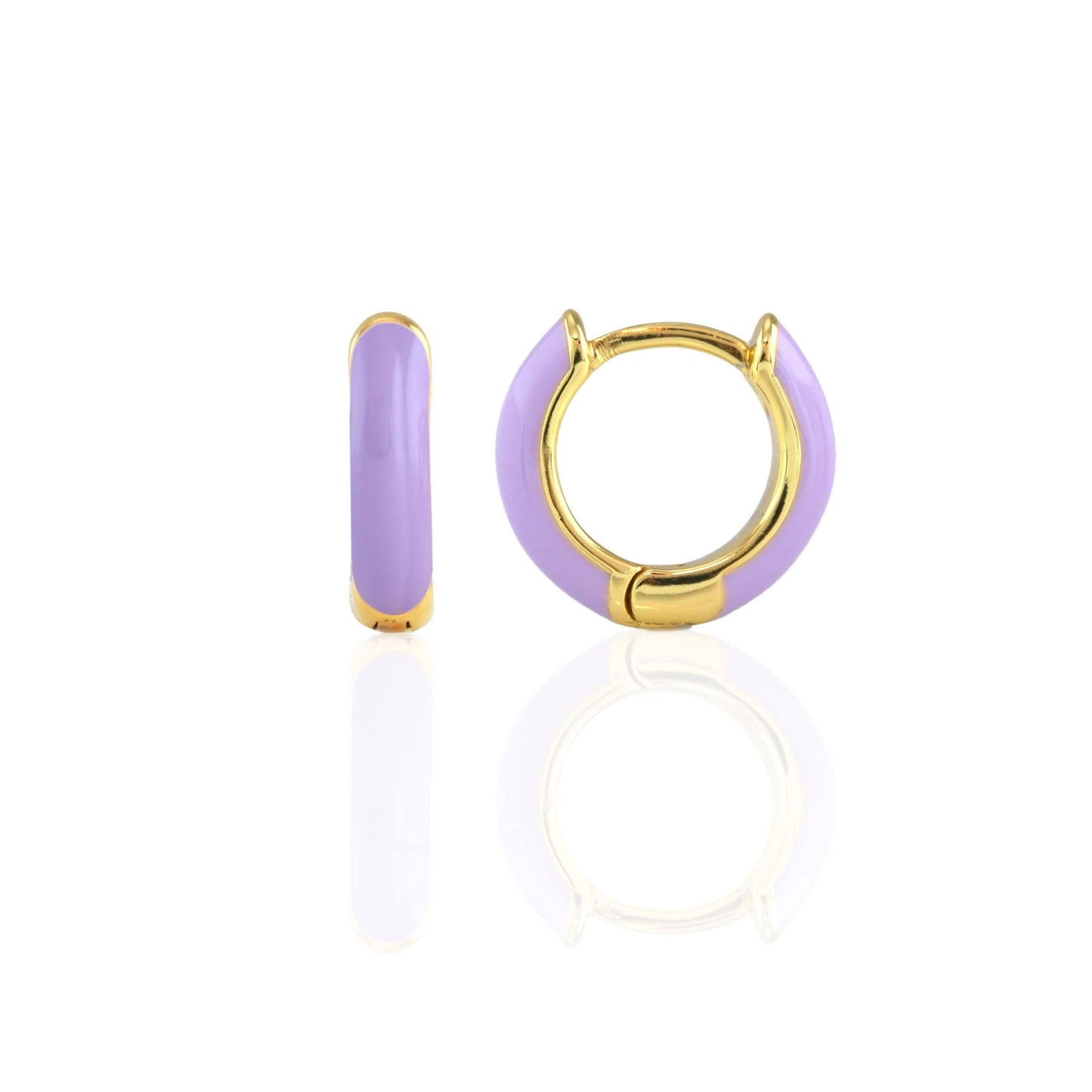 Enamel Huggie Hoop Earrings