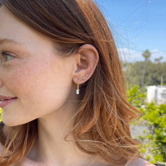 Safety Pin Enamel Hoop Earrings