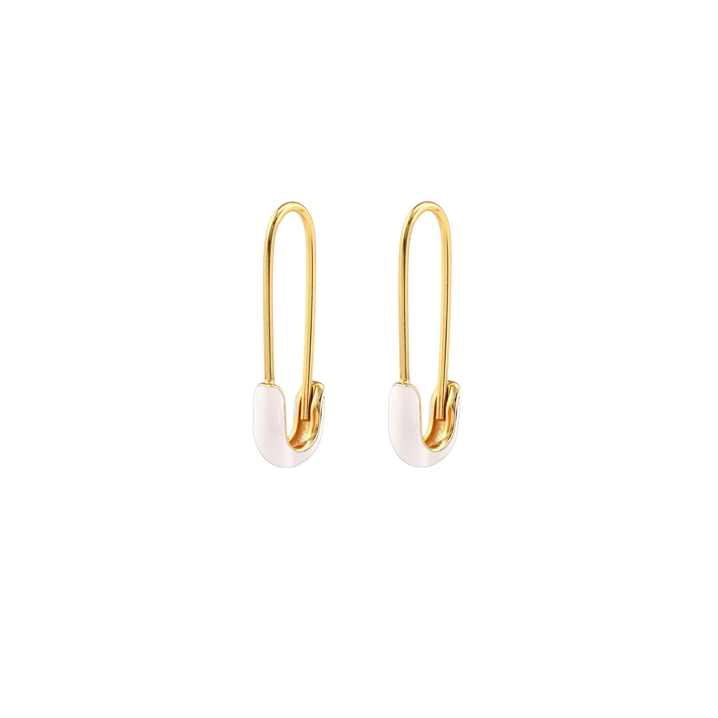 Safety Pin Enamel Hoop Earrings