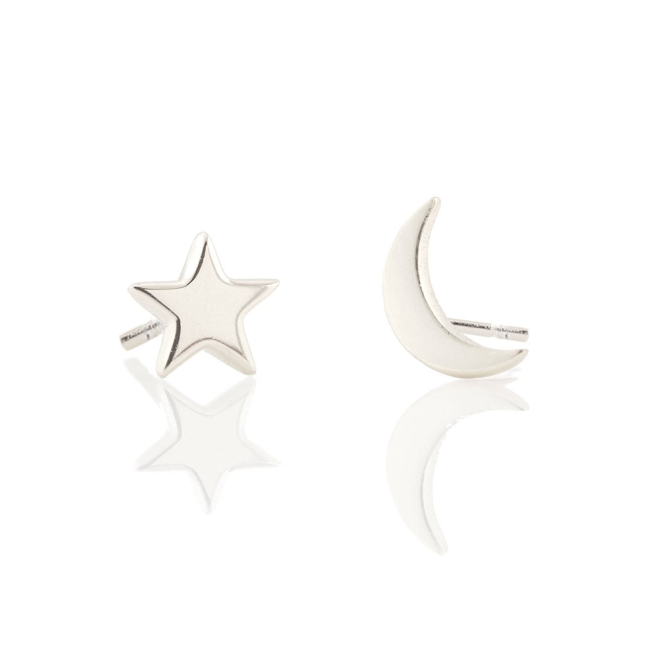 Star and Moon Stud Earrings