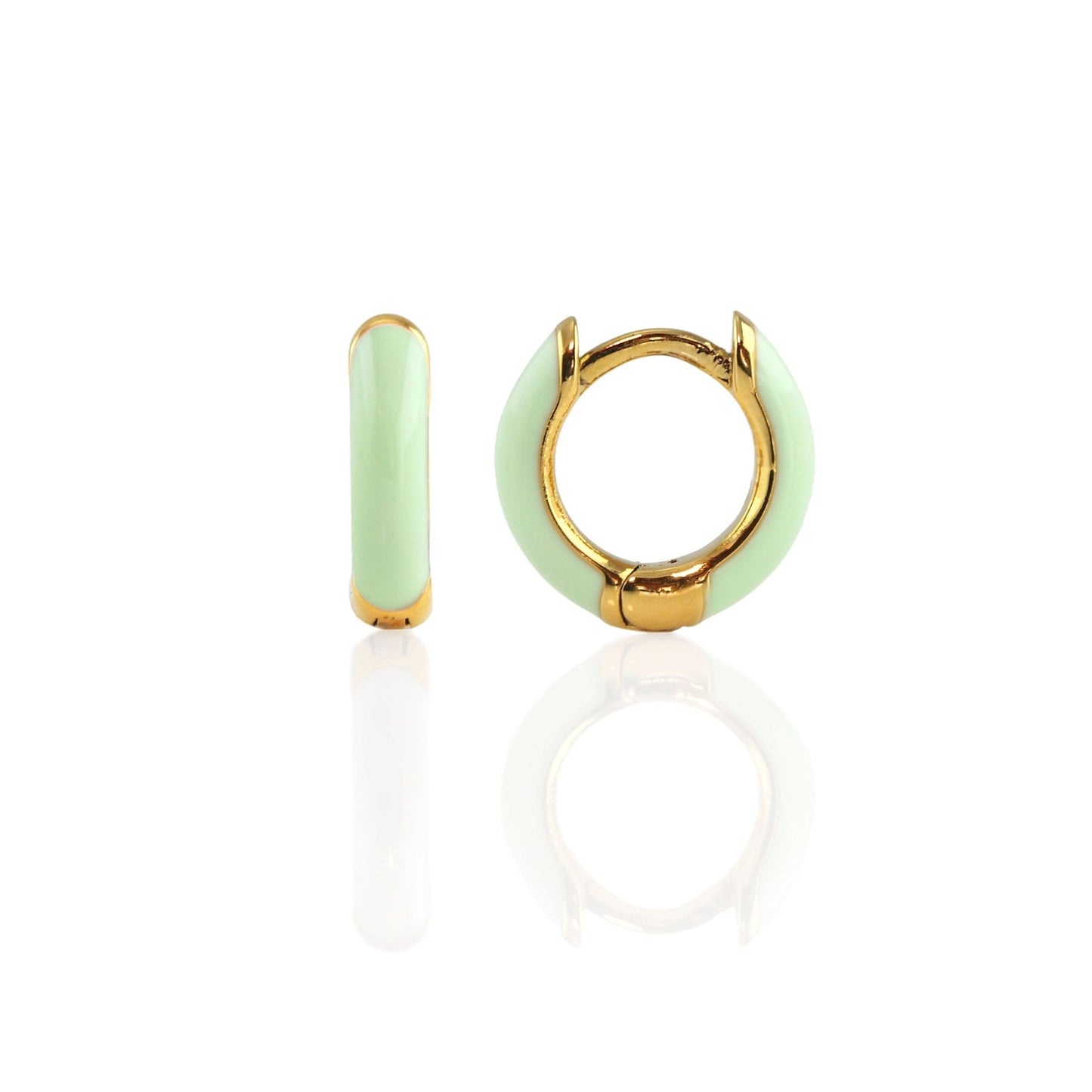 Enamel Huggie Hoop Earrings