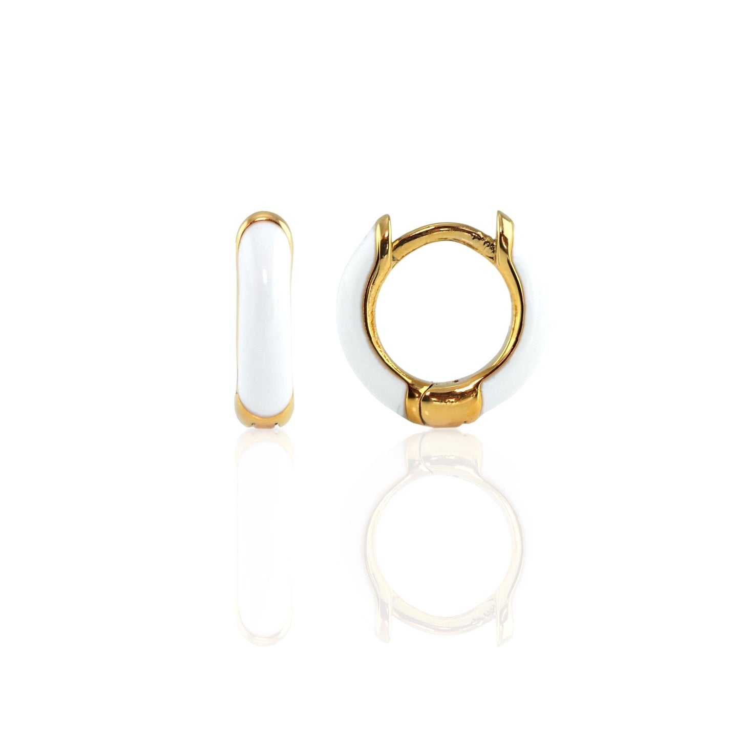 Enamel Huggie Hoop Earrings